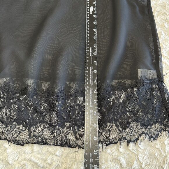 Ali & Kris Womens Size 3X Super Sheer Lace Trim Blouse Strappy Criss Cross - Picture 7 of 10